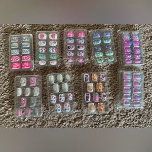 9 Sets of Justice Girls Just Shine 10 Piece Press On Stick On Acrylic Nails